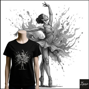 Abstrakte Neon-Ballerina En Pointe-Spritzer Tri-Blend Shirt