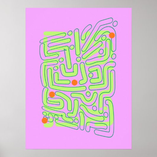 Abstrakte Neon Doodles Poster (Vorne)
