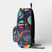 Abstrakte Neon Geometric Bedruckter Rucksack (Rechts)