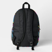 Abstrakte Neon Geometric Bedruckter Rucksack (Rückseite)