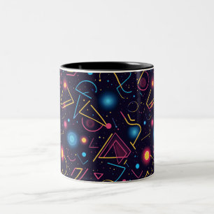 Abstrakte neon-geometrische Formdesigns Zweifarbige Tasse
