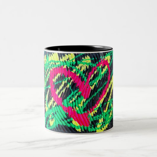 Abstrakte Neon Heart Tasse (Mittel)