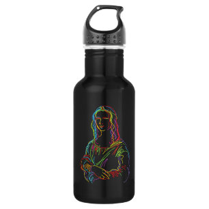 Abstrakte Neon Mona Lisa Kunstgala Edelstahlflasche