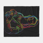Abstrakte Neon Mona Lisa Kunstgala Fleecedecke (Vorderseite (Horizontal))