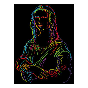 Abstrakte Neon Mona Lisa Kunstgala Poster
