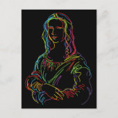 Abstrakte Neon Mona Lisa Kunstgala Postkarte (Vorderseite)