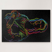 Abstrakte Neon Mona Lisa Kunstgala Puzzle (Horizontal)