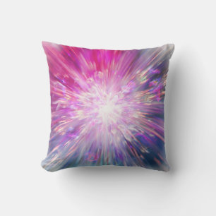 Abstrakte Neon-Pink- und Blaue Energie-Explosion-G Kissen