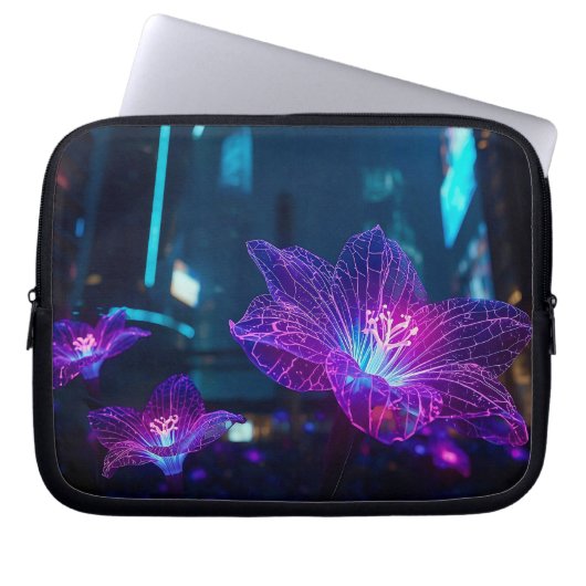 Abstrakte Neonadern 10' Laptopschutzhülle (Vorderseite)