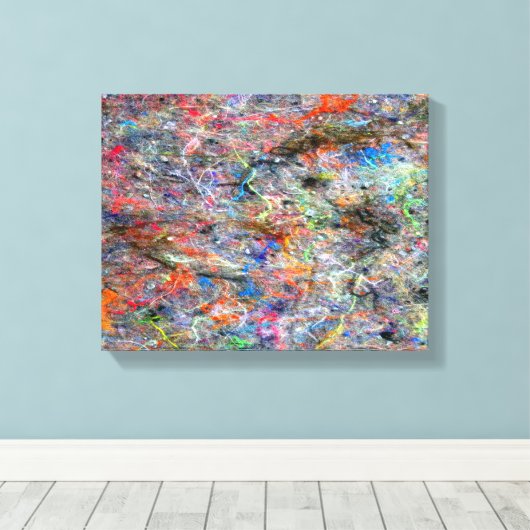 Abstrakte Neonfarben Spritzer Gallery Leinwanddruck (Insitu (Holzboden))