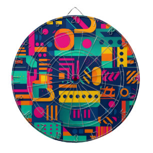 Abstrakte Neonfarben und geometrische bohemianisch Dartscheibe