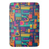 Abstrakte Neonfarben und geometrische bohemische F Badematte (Vorderseite Vertikal)