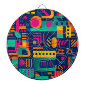 Abstrakte Neonfarben und geometrische bohemische F Dartscheibe (vorne)