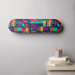 Abstrakte Neonfarben und geometrische bohemische F Skateboard