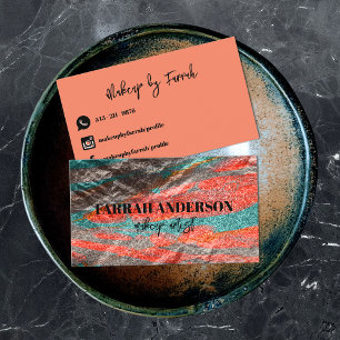 Abstrakte neonfarbene metallische Imitate Foil Visitenkarte