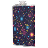 Abstrakte neongeometrische Formen Flachmann (Links)