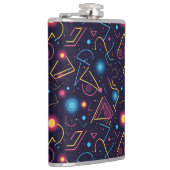 Abstrakte neongeometrische Formen Flachmann (Rechts)