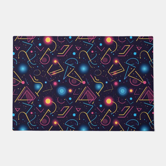 Abstrakte neongeometrische Formen Fußmatte (Vorderseite)