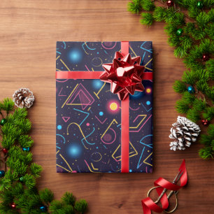 Abstrakte neongeometrische Formen Geschenkpapier