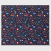 Abstrakte neongeometrische Formen Geschenkpapier (Flach)