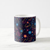 Abstrakte neongeometrische Formen Kaffeetasse (VorderseiteRechts)