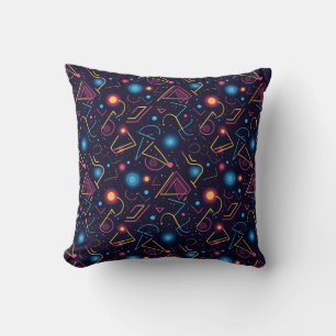 Abstrakte neongeometrische Formen Kissen