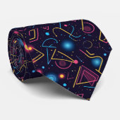 Abstrakte neongeometrische Formen Krawatte (Gerollt)