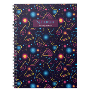 Abstrakte neongeometrische Formen Notizblock