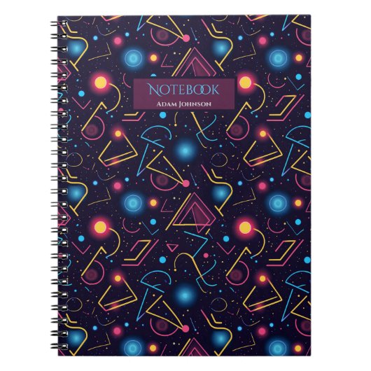 Abstrakte neongeometrische Formen Notizblock (Vorderseite)