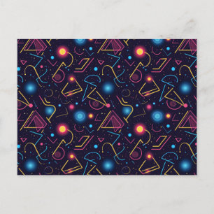 Abstrakte neongeometrische Formen Postkarte