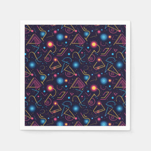 Abstrakte neongeometrische Formen Serviette
