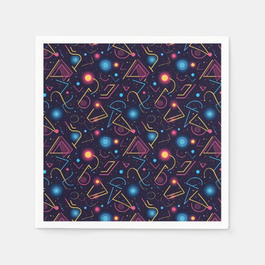 Abstrakte neongeometrische Formen Serviette (Vorderseite)