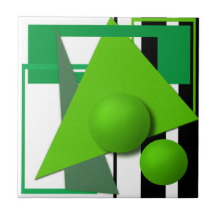 Abstrakte neongrüne geometrische Formen kreisförmi Fliese