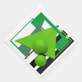 Abstrakte neongrüne geometrische Formen kreisförmi Serviette (Ecke)