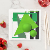 Abstrakte neongrüne geometrische Formen kreisförmi Serviette (Beispiel)