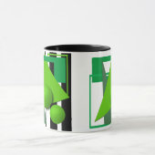 Abstrakte neongrüne geometrische Formen kreisförmi Tasse (Zentrum)