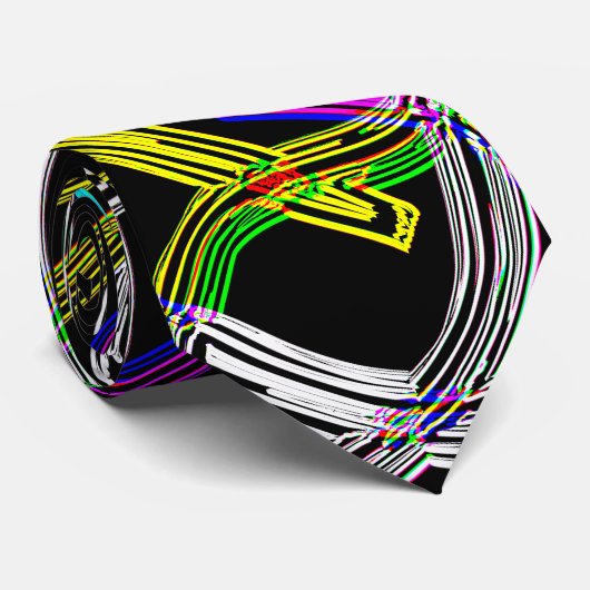Abstrakte NeonKrawatte Krawatte (Gerollt)