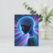 Abstrakte Neonline Postkarte (Stehend Vorderseite)