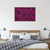 Abstrakte Neonrosa Kreise durch die Zeit Leinwanddruck (Insitu (Schlafzimmer))