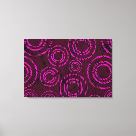 Abstrakte Neonrosa Kreise durch die Zeit Leinwanddruck (Vorderseite)