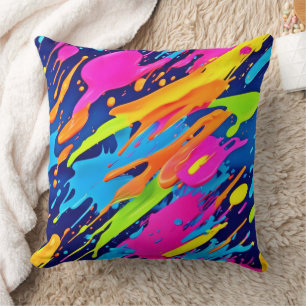 Abstrakte Neonröstchen Pinash Art Kissen