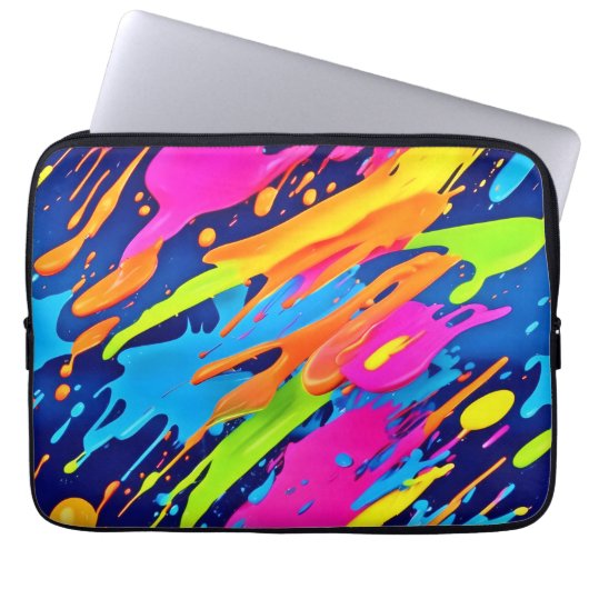 Abstrakte Neonröstchen Pinash Art Laptopschutzhülle (Vorderseite)