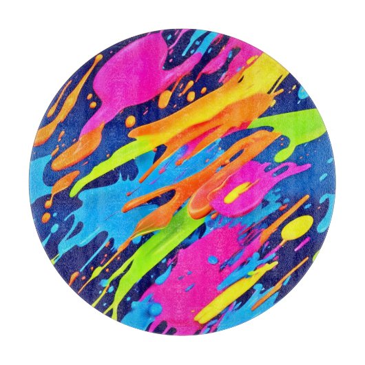 Abstrakte Neonröstchen Pinash Art Schneidebrett (Vorderseite)