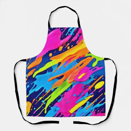 Abstrakte Neonröstchen Pinash Art Schürze (Vorderseite)