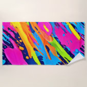 Abstrakte Neonröstchen Pinash Art Strandtuch (Vorderseite)