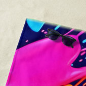 Abstrakte Neonröstchen Pinash Art Strandtuch (Beispiel)