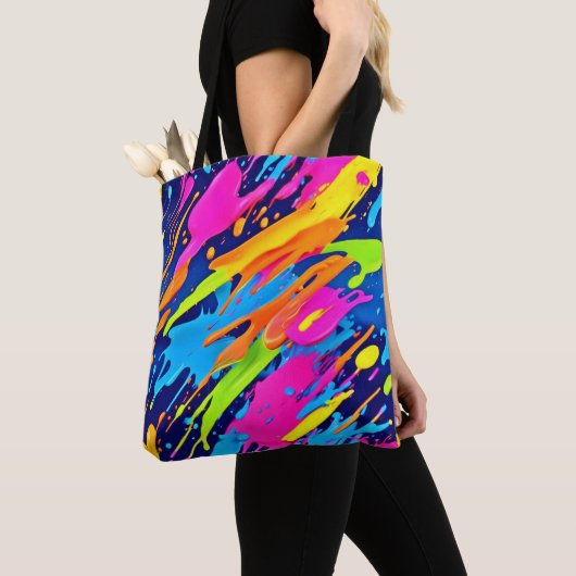 Abstrakte Neonröstchen Pinash Art Tasche (Von Nahem)