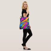 Abstrakte Neonröstchen Pinash Art Tasche (Am Model)