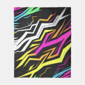 Abstrakte Neonstreifen Fleecedecke (Vorderseite)