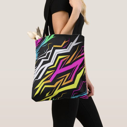 Abstrakte Neonstreifen Tasche (Von Nahem)